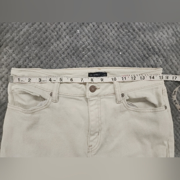 Sincerely Jules Cream High Rise Distressed Jeans size 11/30 EUC LIKE NEW - Picture 8 of 11